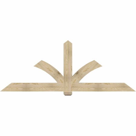 Ekena Millwork Redmond Rough Sawn Timber Gable Bracket, Douglas Fir, 96"W x 36"H x 4"D x 6"F, 9/12 Pitch GBW096X36X0406RED00RDF